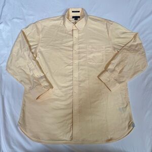 Lands' End Men's 17.5-34 Tailored Fit Supima No Iron Oxford Shirt - Yellow